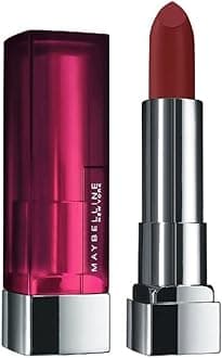 Maybelline Color Sensational Lipstick, Lip Makeup, Matte Finish, Hydrating Lipstick, Nude, Pink, Red, Plum Lip Color, Burgundy Blush, 1 Count
