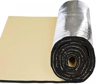 Car Heat Sound Deadening Insulation Mat, 197mil 2.15sqft Sound Deadener & Heat Insulation Pad for Auto Hood Engine Roof Door and Trunk - 40 Inch x 7.8 Inch, Aluminum Foil Finish