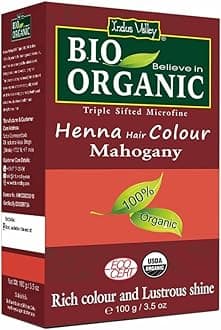 – Bio Organic Natural Henna Hair Color Mahogany 100gm| 100% Gray Hair Coverage And Long Lasting Hair Dye | Vegan and Cruelty-Free