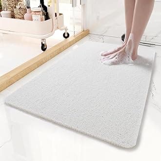Non-Slip Bathtub Mat, 16x 24 Inch, Shower Mats for Bath Tub, PVC Loofah Bathroom Mats for Wet Areas, Quick Drying