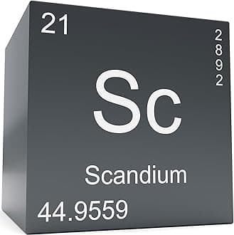 Moderock Scandium Metal Elements Periodic Table, Mirror Finished Density Cubes Collection, Purity 99.9%, Weight 3.05g/0.1Oz (Sc Cubic 25.4mm/1")