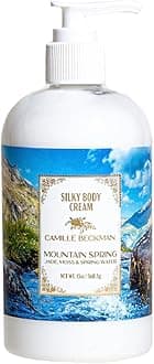 Camille Beckman Mountain Spring Scented Silky Body Cream, Daily Moisturizer for All Skin Types, Non-Greasy Vegan Formula to Nourish and Soften Hands and Body, 13 Ounce