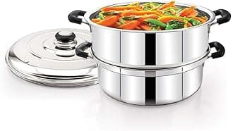 Diamond Stainless Steel 555 Multipurpose Steamer Pot Big, 2 Tier, 2 liter