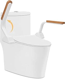 Toilet Safety Rails,Toilet Handles for Seniors (520lbs),Toilet Seat Riser with Handles,Easy Installation Toilet Handles for Handicap Senior Bariatrics,Elderly Balance - Padded Toilet Hand Armre
