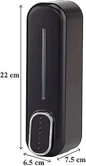 Bath Guru Multipurpose Soap Dispenser Wall Mounted ABS Shampoo Lotion Sanitizer Dispenser for Bathroom (350 Ml, Smart Black, Plastic)