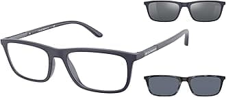 Men's Ea4160 Prescription Eyewear Frames with Two Interchangeable Sun Clip-ons Rectangular