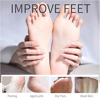 6Pairs Hand Foot Peel Mask Set, Foot Peeling Mask for Dry Cracked Foot Care Hydrating, Foot Peel Exfoliating Feet Peeling Masks 4pcs + hand peel masks, for Women Remove Dead Skin Hand Foot Masks