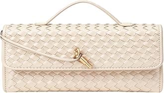 Woven Handbag for Women Fashion Evening Shoulder Bag PU Leather Handmade Clutch Purse Casual Crossbody Bags 2024