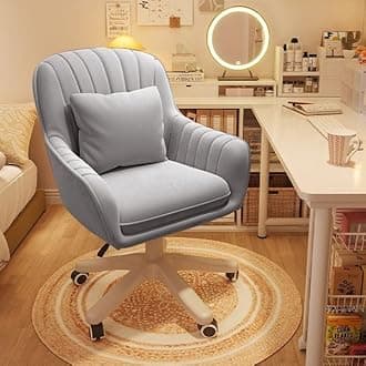 Home Office Chair Computer Chair with Mid-Back Upholstered Modern Tufted Computer Task Chair Swivel Height Adjustable Velvet Accent Chair