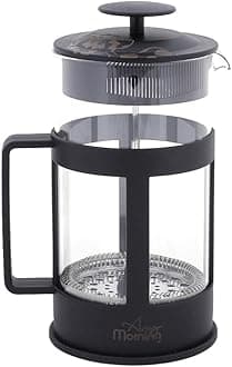 Any Morning French Press Coffee and Tea Maker, Borosilicate Glass Coffee Press, Stainless Steel Filter, Durable and Heat Resistant, (Black, 1000 Ml)