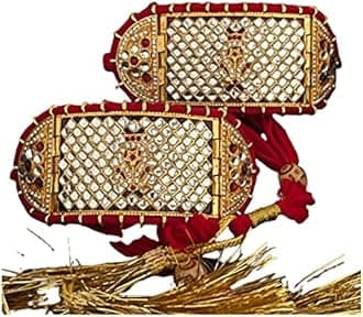 THE OPAL FACTORY TOF Gold Plated Traditional Rajasthani Padmavati Bajubandh/Armlet Set/bajuband with Loom in Kundan, Meenakari and AD/CZ for Women and Girls