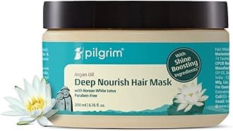 Korean Argan Oil Hair Mask for dry & frizzy hair with White Lotus and Camellia | Hair Mask for smoothening hair, deep conditioning and hair fall control | For Men & Women | 200ml