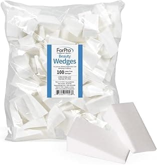 ForPro Professional Collection Beauty Wedges, Latex Free Foam Sponges, Makeup Blenders for Powder and Liquid Makeup, 100-Count