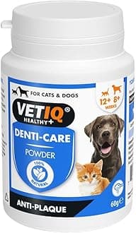 Denti-Care Dental Powder for Dogs & Cats – Natural Plaque & Tartar Control, Fresh Breath Support with Seaweed, Peppermint & Pomegranate – Daily Oral Care Food Topper 1x60g