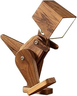 Dinosaur Table Lamp Adjustable Body Fun Desk Lamp with Touch Switch Warm White Light Gift for Kids Room, Living Room, Bedroom, Bookcase, College Dorm (Walnut)