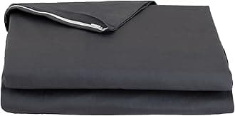 FULI 100% Cotton Zippered Futon Cover, Japanese Futon Mattress Cover, Shikibuton, Made in Japan (Twin, Dark Gray)