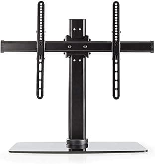 Nedis Full Motion TV Monitor Screen Stand 32-65" | Maximum screen 45 kg | Tiltable | Rotatable | Adjustable pre-fixed heights | Glass/Steel | Black