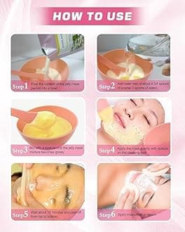 Jelly Mask for Facials Professional Natural Gel Masks - 10 Flavors Hydrating & Moisturizing Jelly Face Masks, Rose Hyaluronic Acid 24K Gold VC, Jelly Facial Mask with Jade Roller & Spatula Spa Use