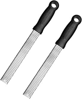 Classic Twin Pack - 12" Black Zester Grater with Surgical-Grade Stainless Steel Blade