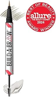 Maybelline Build-A-Brow 2-in-1 Brow Pen and Sealing Eyebrow Gel, Eyebrow Makeup for Real-Looking, Fuller Brows, Ash Brown, 1 Count