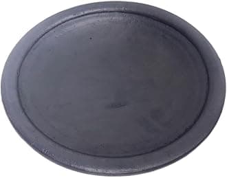 Pre-Seasoned Smooth Finish Unglazed Clay/Earthenware/Mitti/Mud/Mati/Tapa Saj/Sac/Naturally Non-Stick Tawa for roti Fulka/Chapati/Paratha/Chila & dosa,27 cm,Black,1 Piece