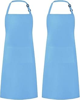 Syntus Apron for Men Women, Adjustable Cooking Kitchen Chef Aprons with 2 Pockets, Cotton/Polycotton/Polyester