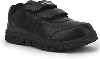 Liberty Force 10 Gola-SCHV School Shoes for Kids Boys & Girls - Black & White | Comfortable School Shoes | Lightweight & Durable | Easy Slip-On & Velcro Closure | All Day Comfort, Anti-Slip Grip