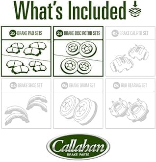 Callahan BRAKE PARTS Brake Kit for 2012-2017 Hyundai Accent Kia Rio (LX/EX) 10.08" inch Front & 10.32" inch Rear Disc Brake Rotors Ceramic Brakes Pads 2013 2014 2015 2016 Replacement