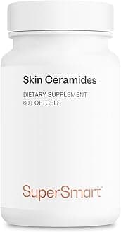 SuperSmart Skin Ceramides (Patented) - with Wheat Ceramides, Zinc - LipoWheat Phytoceramides Supplement - Skin Hydration & Protection | Non-GMO - 60 Softgels