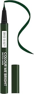 Swiss Beauty Colour Me Bright Matte finish Sketch Eyeliner with soft pen tip applicator | Quick Drying | Waterproof, smudge-proof eyeliner | Shade - Passion Green, 0.7ml