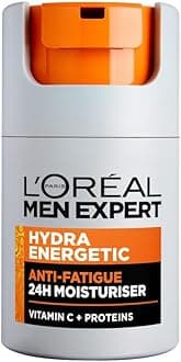 L'Oréal Men Expert Hydra Energetic Anti-Fatigue Moisturiser: 24hr Hydration for Men's Skin. Combats Dryness and Dark Circles. Fast-absorbing, Enriched with Vitamin C. 50ml