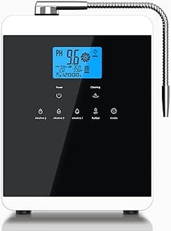 Alkaline Water Ionizer Machine for Home, 11 Titanium Plates Alkaline Water Machine, pH 4-10.5 Acid Water Purifier, Water Filter Up to -600mV ORP | 10000 Liters Per Filter, Auto-Cleaning, Black
