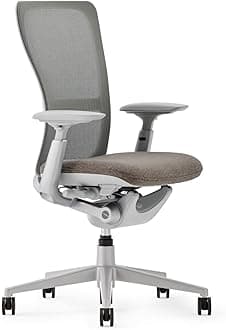 Haworth Zody Dual Posture Mesh Office Chair – Ergonomic Desk Chair with Forward Tilt Option – Without Lumbar Support (Stone)