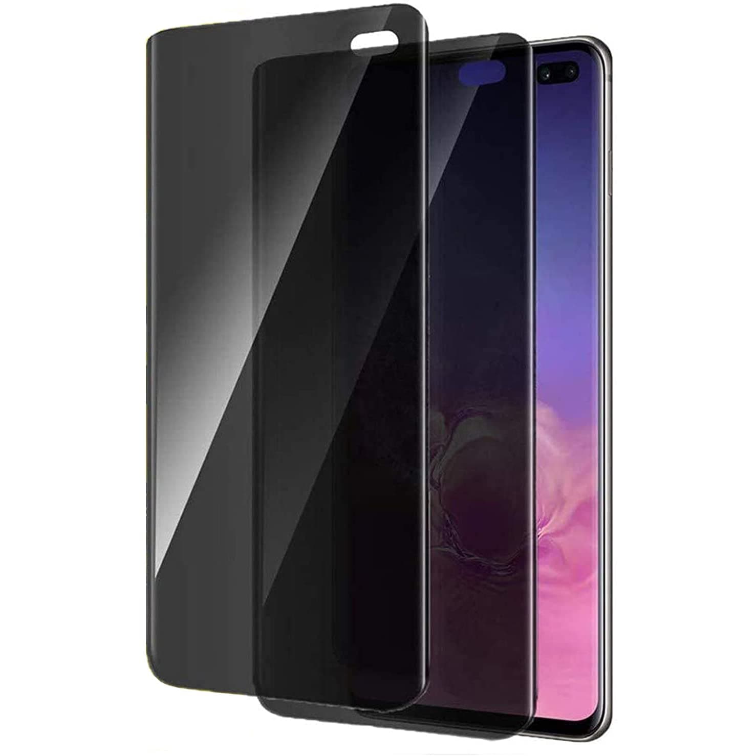 YWXTW [2 Pack] Galaxy S10 Plus Privacy Screen Protector, Tempered Glass Anti-Spy 9H Hardness Black Film for Samsung Galaxy S10 Plus, 3D Touch Anti-Peek Anti-Scratch Bubble Free Easy Install