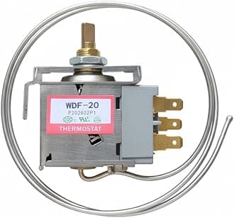 Mini Fridge Thermostat WDF-20, Temperature Control Replacement Repair Parts, Universal Thermostat Accessories for Fridge Only, Compatible with WDF-16/WDF-18/WDF-25, Stainless Steel Shell
