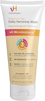 vH Essentials Daily Feminine Wash - 6 Fl Oz - Fragrance-Free, Odor Eliminating Body & Vaginal Wash with Tea Tree Oil, Prebiotics and Lactic Acid for pH Balance, Odor Defense and Vaginal Health