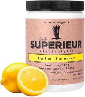 Superieur Electrolytes – Plant Based Electrolyte Supplement w/Sea Minerals for Hydration & Recovery – Keto Friendly, Non-GMO, Zero Sugar, Vegan Healthy Sports Drink Powder – Lola Lemon (70 Servings)