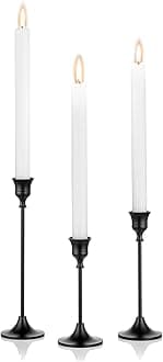 3 Pcs Black Candlestick Holders Taper Candles Holder Candle Stick Holder for Dining Table Halloween Candle Holders for Tapered Candles Decorative Centerpiece for Christmas Party Housewarming
