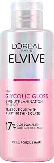 L'Oréal Paris Elvive 5 min Laminating Treatment for Dull and Porous Hair Silky Hair with Glycolic Acid Sulphate Free Glycolic Gloss 200ml