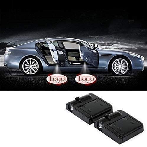 2Pcs Wireless Universal Car Projection LED Projector Door Shadow Light Welcome Light Laser Emblem Logo Lamps Kit No Drilling Required for Maserati