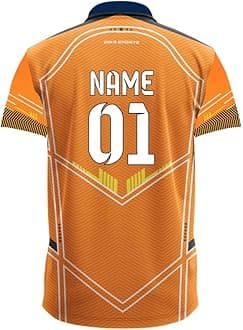 Dika Sports Custom Sports Cricket Jersey Customise t-Shirt for Men Personalised Name | 2 Year to 5XL