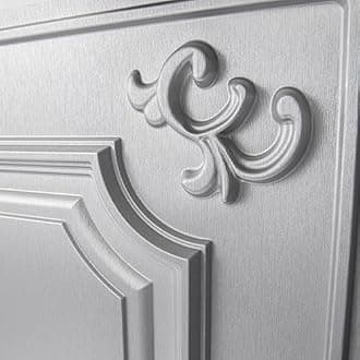 Art3d Drop Ceiling Tiles 24x24 in Argent Silver (12-Pack, 48 Sq.ft), Wainscoting Panels Glue Up 2x2