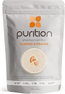 Purition Almond & Orange – High Protein Wholefood Shake | 500g Natural Meal Replacement with Whey Protein for Keto Diet, Weight Loss & Healthy Breakfasts | 12 Servings