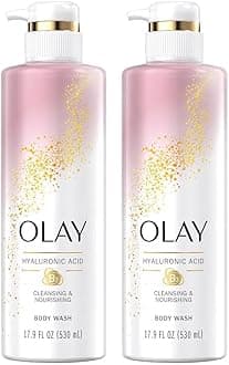 Olay Body Wash Women Cleansing & Nourishing with Hyaluronic Acid & Vitamin B3, 17.9 fl oz (Pack of 2)