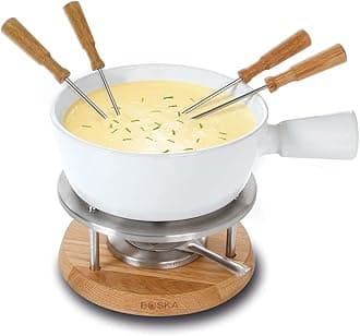 Boska Fondue Set Bianco - for 875 Grams of Melted Cheese - 1,3 L