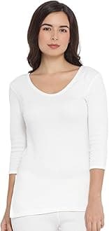 Macrowoman W-Series3/4th Sleeve Top for Women, Thermal Upper in Poly Viscose Cotton Blend with Double-Layered Knit for Superior Warmth & Comfort