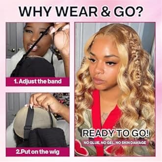 Ailwelia Highlight Ombre 5x5 Glueless Body Wave Bob Wig Human Hair 200% Density Wear And Go Glueless Wig Human Hair 5x5 Hd Lace Closure Wigs Human Hair Bob Wig For Black Women Wigs 14 Inch