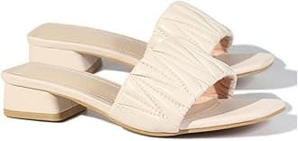 SD.FELANOWomen High Heeled Sandal Shoes | Open Pointed Toe Mule, Casual Slip-On Heels for Girls & Ladies | Lightweight Women's Fashion Shoes for Work, Bride Wedding Dress Platform Heels Shoes