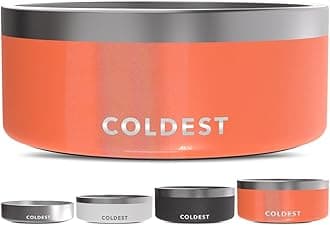 Coldest Dog Bowl, Anti Rust Metal & Non Slip Dog Bowls Large, Spill Proof Heavy Duty 3 Layers Insulated Dog Bowl, Food & Water Bowl for Dogs, Cats, Dishwasher Safe (100 oz, Candy Red Glitter)