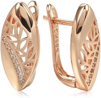 Shining Diva Fashion 18k Rose Gold Plated Latest Fancy Stylish Copper Zircon Bali Earrings for Women and Girls